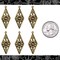 Antiqued Brass Nine Petaled Daisy in Diamond Charms - Set of Six - AB-C186